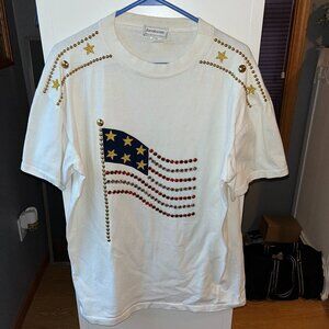 Vintage Embellished Jacobson's Flag Short-sleeve Shirt
